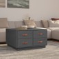 vidaXL Mesa de centro de madera maciza de pino gris 80x80x45 cm vidaXL Mesa de centro de madera maciza de pino gris 80x80x45 cm
