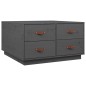vidaXL Mesa de centro de madera maciza de pino gris 80x80x45 cm vidaXL Mesa de centro de madera maciza de pino gris 80x80x45 cm