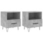 vidaXL Mesita noche 2 uds madera ingeniería gris hormigón 40x35x47,5cm vidaXL Mesita noche 2 uds madera ingeniería gris hormigón 40x35x47,5cm