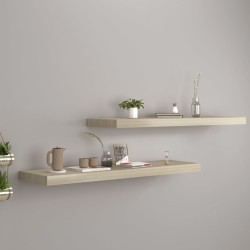 vidaXL Estantes flotantes de pared 2 uds MDF roble 90x23,5x3,8 cm