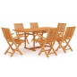 vidaXL Conjunto de comedor de jardín 7 piezas madera maciza de teca vidaXL Conjunto de comedor de jardín 7 piezas madera maciza de teca