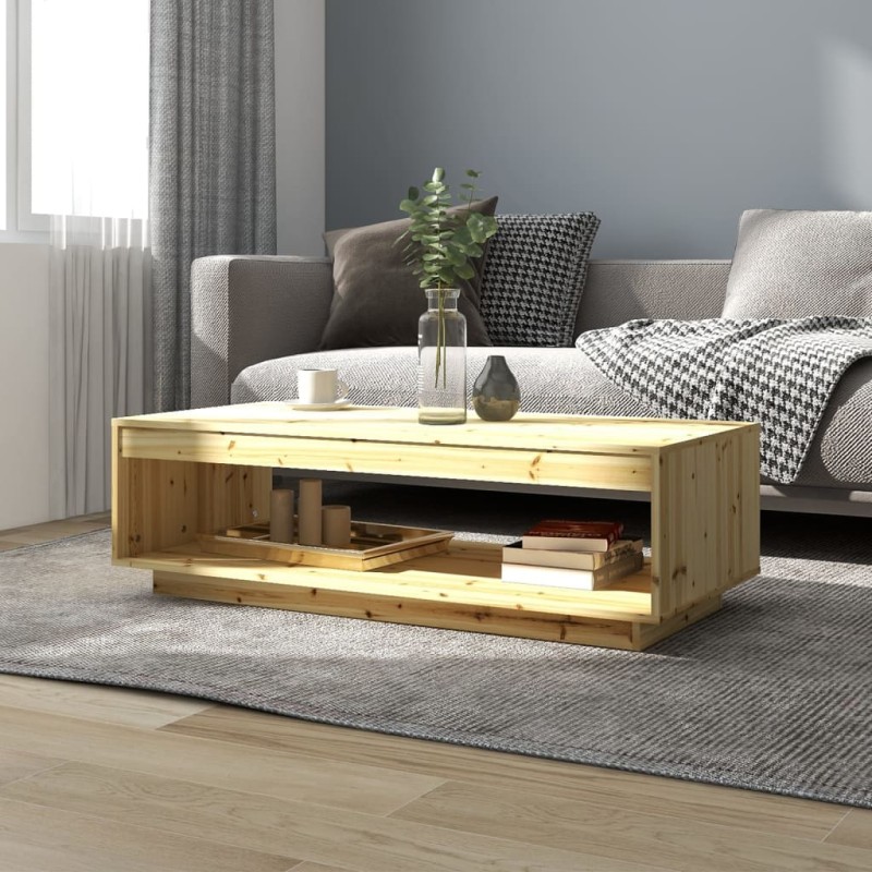 vidaXL Mesa de centro de madera maciza de abeto 110x50x33,5 cm vidaXL Mesa de centro de madera maciza de abeto 110x50x33,5 cm