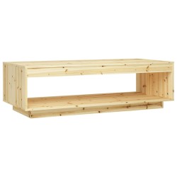 vidaXL Mesa de centro de madera maciza de abeto 110x50x33,5 cm