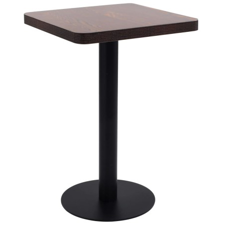 vidaXL Mesa de bistró MDF marrón oscuro 50x50 cm 