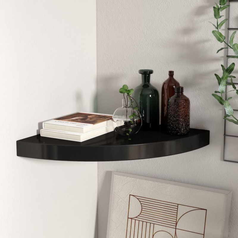 vidaXL Estante flotante de esquina MDF negro 35x35x3,8 cm vidaXL Estante flotante de esquina MDF negro 35x35x3,8 cm