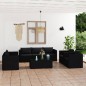 vidaXL Set de muebles de jardín 9 pzas cojines ratán sintético negro vidaXL Set de muebles de jardín 9 pzas cojines ratán sintético negro