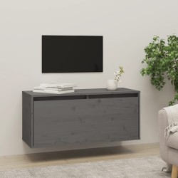 vidaXL Armario de pared madera maciza de pino gris 80x30x35 cm