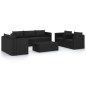 vidaXL Set de muebles de jardín 9 pzas cojines ratán sintético negro vidaXL Set de muebles de jardín 9 pzas cojines ratán sintético negro