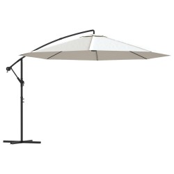 vidaXL Sombrilla voladiza 3,5 m blanco arena