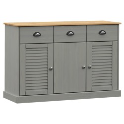 vidaXL Aparador con cajones VIGO madera maciza pino gris 113x40x75 cm