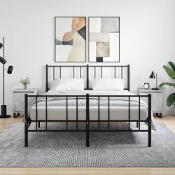 vidaXL Mesitas de noche 2 uds madera gris hormigón 40x30x50 cm
