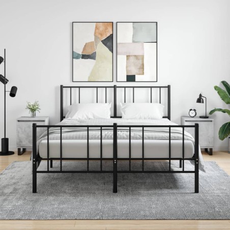 vidaXL Mesitas de noche 2 uds madera gris hormigón 40x30x50 cm