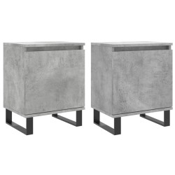 vidaXL Mesitas de noche 2 uds madera gris hormigón 40x30x50 cm