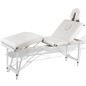 Mesa camilla de masaje de aluminio plegable de 4 cuerpos blanco crema Mesa camilla de masaje de aluminio plegable de 4 cuerpos blanco crema