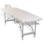 Mesa camilla de masaje de aluminio plegable de 4 cuerpos blanco crema Mesa camilla de masaje de aluminio plegable de 4 cuerpos blanco crema