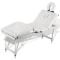 Mesa camilla de masaje de aluminio plegable de 4 cuerpos blanco crema Mesa camilla de masaje de aluminio plegable de 4 cuerpos blanco crema
