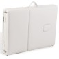 Mesa camilla de masaje de aluminio plegable de 4 cuerpos blanco crema Mesa camilla de masaje de aluminio plegable de 4 cuerpos blanco crema