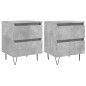 vidaXL Mesitas noche 2 uds madera ingeniería gris hormigón 40x35x50 cm vidaXL Mesitas noche 2 uds madera ingeniería gris hormigón 40x35x50 cm