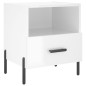 vidaXL Mesita noche 2 uds madera ingeniería blanco brillo 40x35x47,5cm vidaXL Mesita noche 2 uds madera ingeniería blanco brillo 40x35x47,5cm