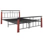 vidaXL Estructura de cama metal y madera maciza de roble 140x200 cm vidaXL Estructura de cama metal y madera maciza de roble 140x200 cm