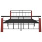 vidaXL Estructura de cama metal y madera maciza de roble 140x200 cm vidaXL Estructura de cama metal y madera maciza de roble 140x200 cm