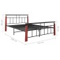 vidaXL Estructura de cama metal y madera maciza de roble 140x200 cm vidaXL Estructura de cama metal y madera maciza de roble 140x200 cm