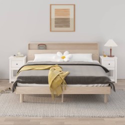 vidaXL Mesitas de noche 2 uds madera maciza pino blanco 40x35x61,5 cm