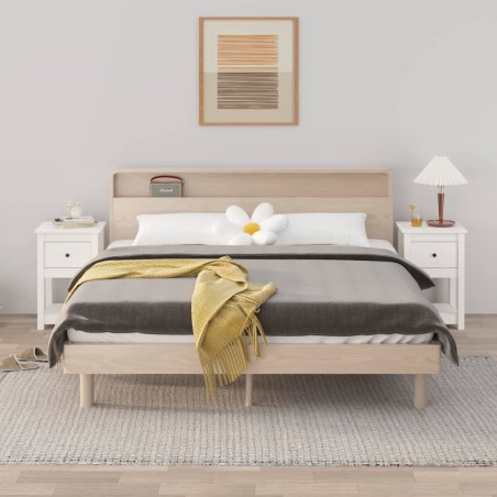 vidaXL Mesitas de noche 2 uds madera maciza pino blanco 40x35x61,5 cm