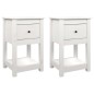vidaXL Mesitas de noche 2 uds madera maciza pino blanco 40x35x61,5 cm vidaXL Mesitas de noche 2 uds madera maciza pino blanco 40x35x61,5 cm