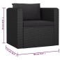 vidaXL Set de muebles de jardín 9 pzas cojines ratán sintético negro vidaXL Set de muebles de jardín 9 pzas cojines ratán sintético negro