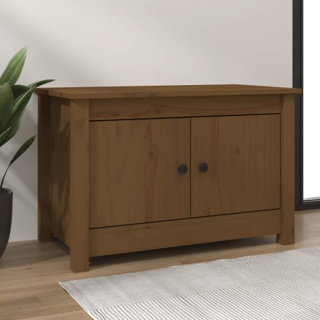 vidaXL Armario zapatero madera maciza de pino marrón miel 70x38x45,5cm