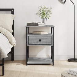 vidaXL Mesita de noche madera de ingeniería gris Sonoma 40x42x55 cm