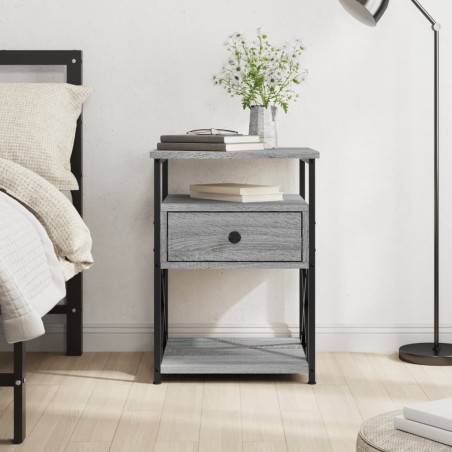 vidaXL Mesita de noche madera de ingeniería gris Sonoma 40x42x55 cm