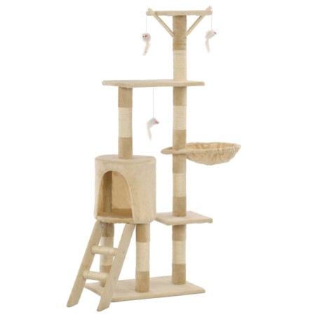 vidaXL Rascador para gatos con poste de sisal 138 cm beige