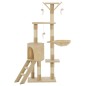 vidaXL Rascador para gatos con poste de sisal 138 cm beige vidaXL Rascador para gatos con poste de sisal 138 cm beige
