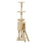 vidaXL Rascador para gatos con poste de sisal 138 cm beige vidaXL Rascador para gatos con poste de sisal 138 cm beige