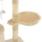 vidaXL Rascador para gatos con poste de sisal 138 cm beige vidaXL Rascador para gatos con poste de sisal 138 cm beige