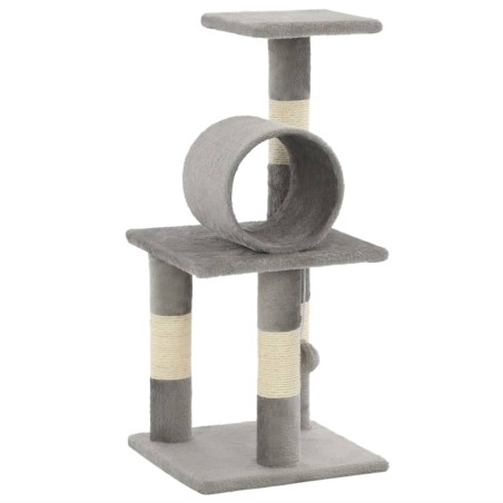 vidaXL Rascador para gatos con poste de sisal 65 cm gris