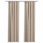vidaXL Cortinas opacas con ganchos look de lino 2 pzas beige 140x225cm vidaXL Cortinas opacas con ganchos look de lino 2 pzas beige 140x225cm