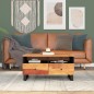 vidaXL Mesa de centro madera maciza acacia y contrachapada 80x54x40 cm vidaXL Mesa de centro madera maciza acacia y contrachapada 80x54x40 cm