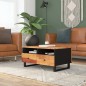 vidaXL Mesa de centro madera maciza acacia y contrachapada 80x54x40 cm vidaXL Mesa de centro madera maciza acacia y contrachapada 80x54x40 cm