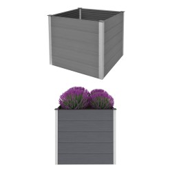 vidaXL Arriate de WPC gris 100x100x91 cm