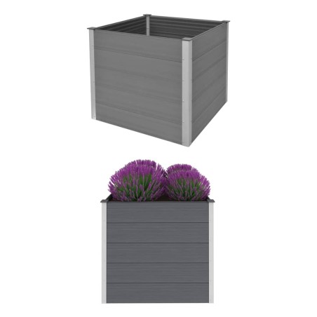vidaXL Arriate de WPC gris 100x100x91 cm