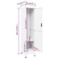 vidaXL Taquilla de acero blanco 38x45x180 cm vidaXL Taquilla de acero blanco 38x45x180 cm