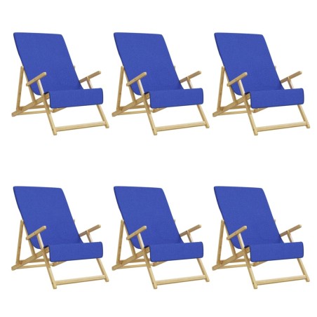 vidaXL Toallas de playa 6 uds tela azul klein 400 g/m² 60x135 cm
