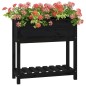 vidaXL Jardinera con estante madera maciza pino negro 82,5x34,5x81 cm vidaXL Jardinera con estante madera maciza pino negro 82,5x34,5x81 cm