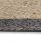 vidaXL Alfombra hecha a mano de yute con borde gris oscuro 150 cm vidaXL Alfombra hecha a mano de yute con borde gris oscuro 150 cm