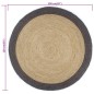 vidaXL Alfombra hecha a mano de yute con borde gris oscuro 150 cm vidaXL Alfombra hecha a mano de yute con borde gris oscuro 150 cm