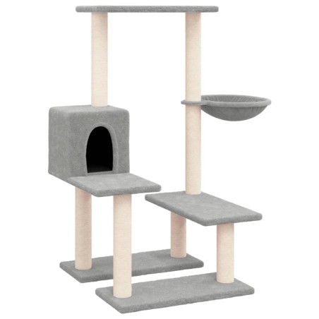 vidaXL Rascador para gatos con postes de sisal gris claro 94,5 cm