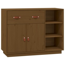 vidaXL Aparador de madera maciza de pino marrón miel 98,5x40x75 cm